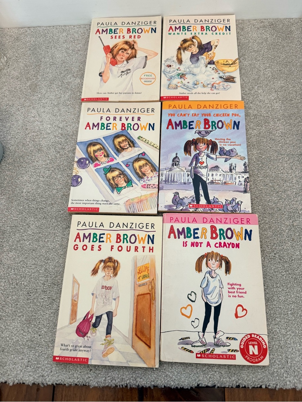 Paula Danziger Amber Brown Book Set - Colorful Illustrated Covers set of 6